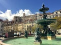 LISB, PORTUGAL - Mar 16, 2018: PraÃÂ§a Dom Pedro Rossio Square in Lisbon Center Royalty Free Stock Photo