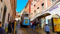 Old Lisbon tram from Portugal in a very old street