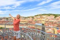 Lisbon aerial enjoying Royalty Free Stock Photo