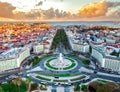 Lisbon Portugal city skyline sunset