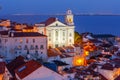 Lisbon. Aerial view of the city on the sunset.