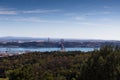 Lisbon as seen from the Panoramico de Monsanto, a building built in the sixties as a restaurant, now abandoned Royalty Free Stock Photo