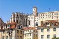 Lisbon, Bairro Alto, houses and church Royalty Free Stock Photo