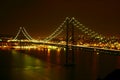 Lisbon bridge by night Royalty Free Stock Photo