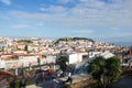 Lisbon: the Castle, Tagus river, hills of St Vincent and St George and downtown Royalty Free Stock Photo