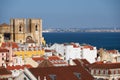 The Lisbon Cathedral surrounded by residential houses of Alfama