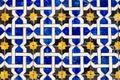 Lisbon ceramic tiles. Ornate brightly colored portugese tile texture