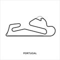 Lisbon circuit, Portugal. Motorsport race track vector map