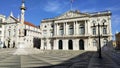 Lisbon City Hall, and Pelourinho de Lisboa, triple-twist manueline-style column, Lisbon, Portugal Royalty Free Stock Photo