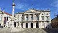 Lisbon City Hall, and Pelourinho de Lisboa, triple-twist manueline-style column, Lisbon, Portugal Royalty Free Stock Photo