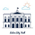 Lisbon city hall. Vector illustration decorative design Royalty Free Stock Photo
