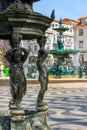 Lisbon city in Portugal. Rossio Square and fountain Royalty Free Stock Photo