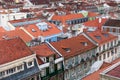 Lisbon cityscape panorama Alfama Portugal, beautiful European city in the summer, colored houses roofs. Beautiful aerial Royalty Free Stock Photo