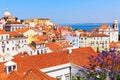 Lisbon cityscape, view of the Alfama downtown Royalty Free Stock Photo