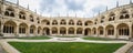 Lisbon, the cloister of the Monastery Dos Jeronimos Royalty Free Stock Photo