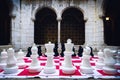 Lisbon, Convent of Madre de Deus, cloister with giant chessboard Royalty Free Stock Photo