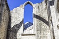 Lisbon, detail of the interior of the famous convent do carmo Royalty Free Stock Photo