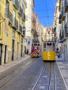 Lisbon elevator funicular tram, city view