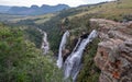 The Lisbon Falls: double waterfalls in the Blyde River Canyon, Panorama Route near Graskop, Mpumalanga, South Africa. Royalty Free Stock Photo