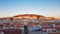 Lisbon fortress of Saint George view, Portugal or Castelo de Sao Jorge Royalty Free Stock Photo