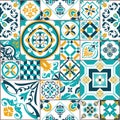 045_Lisbon geometric Azulejo tile vector pattern