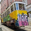 Lisbon. Gloria funicular. Royalty Free Stock Photo