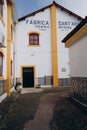 Lisbon house facade with azulejos ceramic tiles