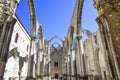 Lisbon, interior of the famous convent do carmo Royalty Free Stock Photo