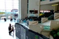 Lisbon, International Airport interior grand interior and passengers Royalty Free Stock Photo