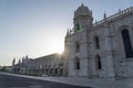 Lisbon jeronimos monastery at sunset Royalty Free Stock Photo