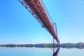 Lisbon, Landmark suspension 25 of April bridge Royalty Free Stock Photo