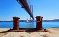 Lisbon, Landmark suspension 25 of April bridge Royalty Free Stock Photo