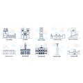 Lisbon landmarks and monuments. Vector illustration decorative design