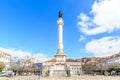 Statue of Dom Pedro IV at Rossio Square in downtown Lisbon, Portugal Royalty Free Stock Photo