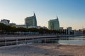 Lisbon Modern Buildings in Parque das Nacoes, Park of Nations Lisbon Expo 98 Portugal Royalty Free Stock Photo