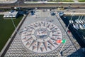 Lisbon mosaic Compass rose from the top view Royalty Free Stock Photo