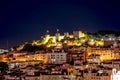 Lisbon night background Royalty Free Stock Photo