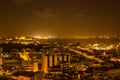 Lisbon by night, general view with Tagus river at the center Royalty Free Stock Photo