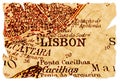 Lisbon old map Royalty Free Stock Photo