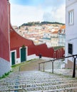 Lisbon Old Town empty street Royalty Free Stock Photo