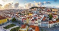 Lisbon Panorama Alfama cityscape, beautiful European city with old architecture Royalty Free Stock Photo