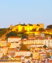 Lisbon panorama, Old Town Castle Royalty Free Stock Photo