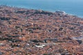 Lisbon Portugal Aerial View Arrival Airplane High Altitude Perpsective Landscape Royalty Free Stock Photo