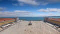 Lisbon, Portugal. Aerial view of Praca do Comercio aka Terreiro do Paco or Commerce Square with King Dom Jose statue, Cais das Royalty Free Stock Photo