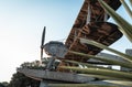 airplane monument at sunset