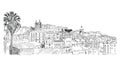 Lisbon, Portugal. Alfama. Vector drawing