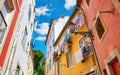 Lisbon, Portugal. Antique Alfama district with coloured