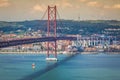 Lisbon,Portugal-April 11,2015:The 25 de Abril Bridge is a bridge