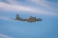 Lisbon, Portugal, April 04 2022: Lockheed P-3 Orion airplane at military ceremony and naval air parade Royalty Free Stock Photo