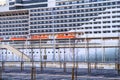LISBON, PORTUGAL - APRIL 23, 2018: Ãâ¢he MSC Meraviglia docked a